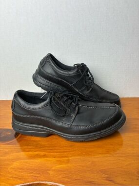 Dunham by New Balance Men's 8.5 X-Wide Lace Up Light Weight Leather Black Shoe
